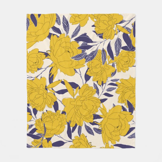 floral and leaf seamless pattern fleecefilt (Framsidan)