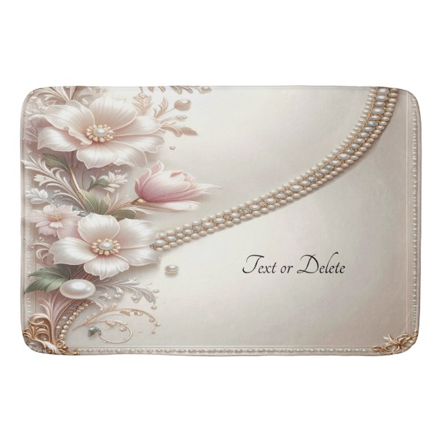 Floral and Pearl Embellishments Bath Mat Badrumsmatta (Framsidan)