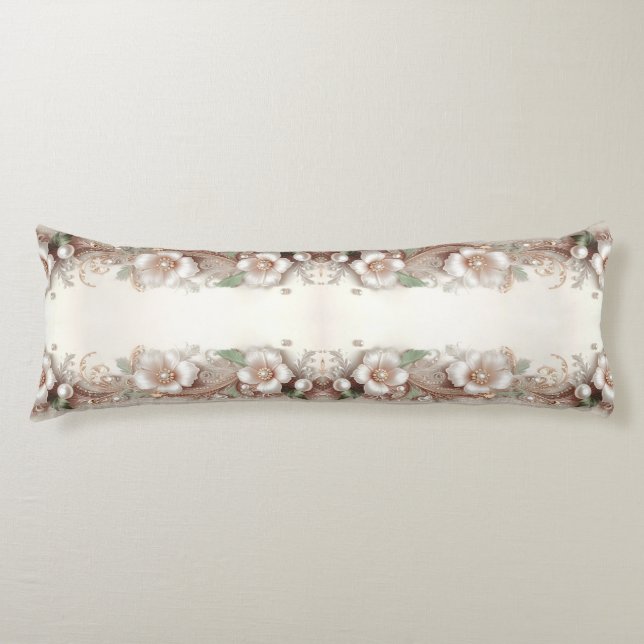 Floral and Pearl Embellishments Body Pillow Kroppskudde (Framsidan)