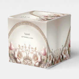 Floral and Pearl Embellishments Favor Box Presentaskar