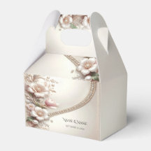 Floral and Pearl Embellishments Favor Box