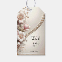 Floral and Pearl Embellishments Gift Tag