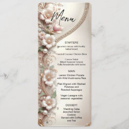 Floral and Pearl Embellishments Menu Meny