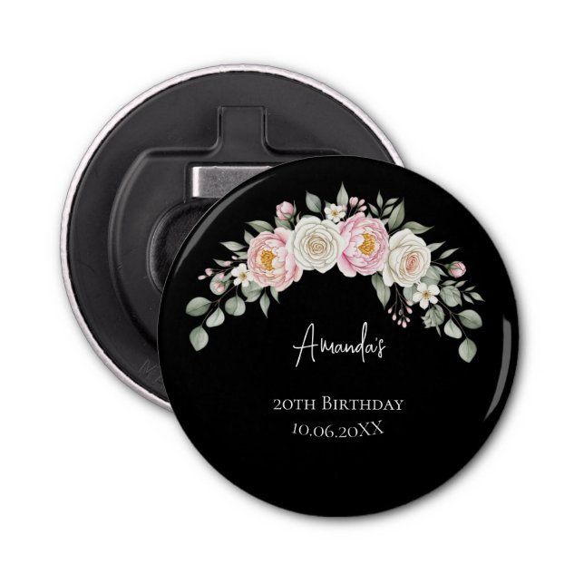 Floral Arch Birthday Personalized Opener Flasköppnare (Framsidan)