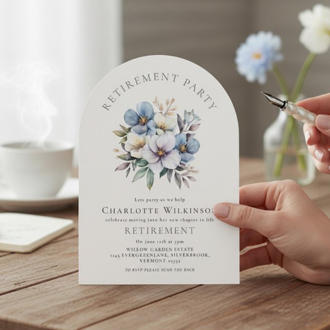 Floral Arch Retirement Party Invitation Inbjudningar (Skapare uppladdad)