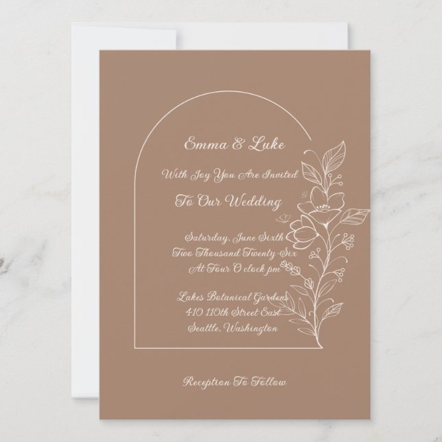 Floral Arch Wedding Invitation Inbjudningar (Framsida)