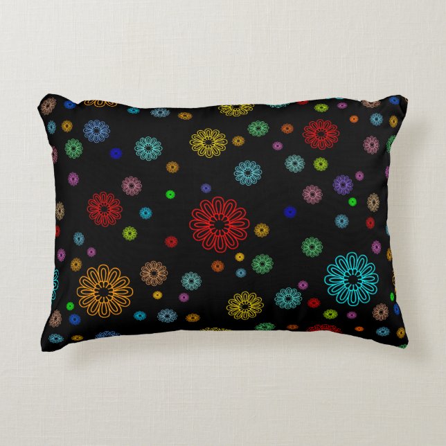 Floral Art Design Pattern Pillow Prydnadskudde (Framsidan)