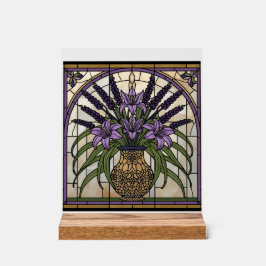 Floral Art Nouveau Acrylic Stained Glass Wall Art 