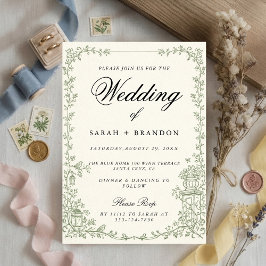 Floral Art Nouveau–Inspired Wedding Stationery Inbjudningar