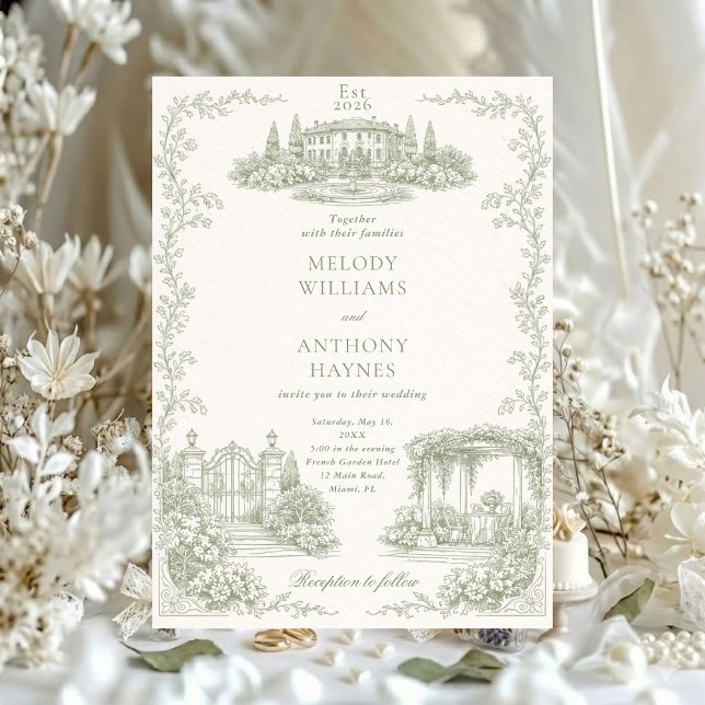 Floral Art Nouveau–Inspired Wedding Stationery Inv Inbjudningar (Skapare uppladdad)