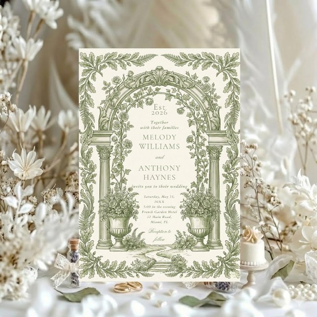Floral Art Nouveau–Inspired Wedding Stationery Inv Inbjudningar (Skapare uppladdad)
