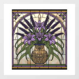 Floral Art Nouveau Stained Glass 
