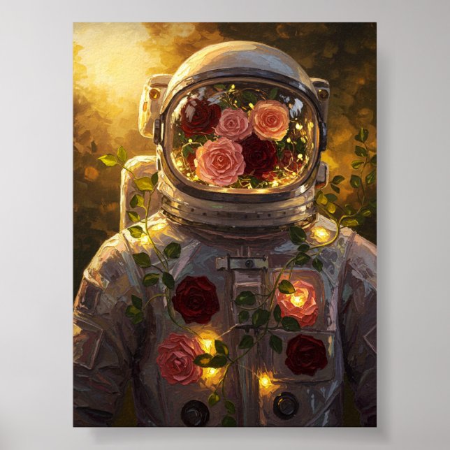 Floral Astronaut | Surreal Oil Painting Poster (Framsidan)