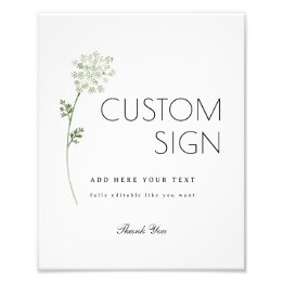 Floral Baby in Bloom Baby Shower Custom Sign Fototryck