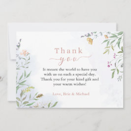 Floral Baby Shower Thank You Card Inbjudningar