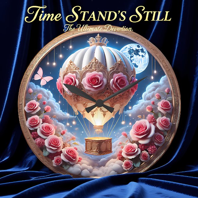 Floral Balloon Lunar Voyage  Stor Klocka (Skapare uppladdad)