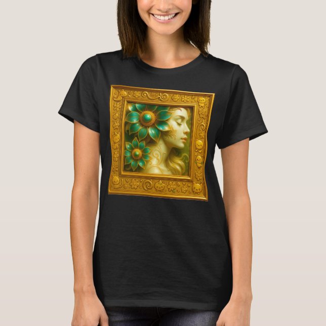 Floral Baroque Portrait T Shirt (Framsida)