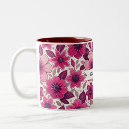 Floral Best Mom Ever  Två-Tonad Mugg