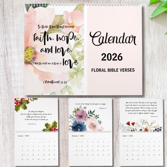 Floral Bible Verse Wall Calendar 2026 Kalender (Skapare uppladdad)