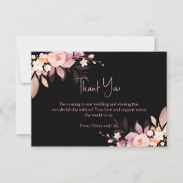 Floral Black & Blush Rose Wedding Tack Kort