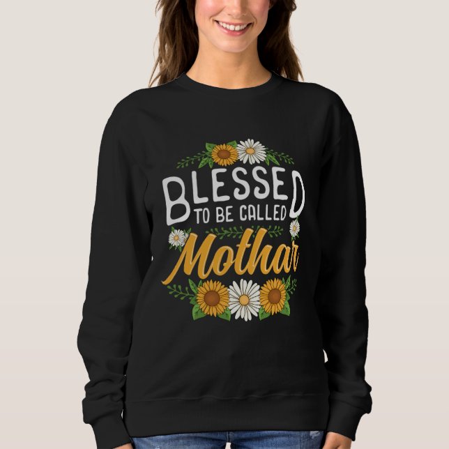 Floral Blessed to Be Called Mothar Mothers Day Wom T Shirt (Framsida)