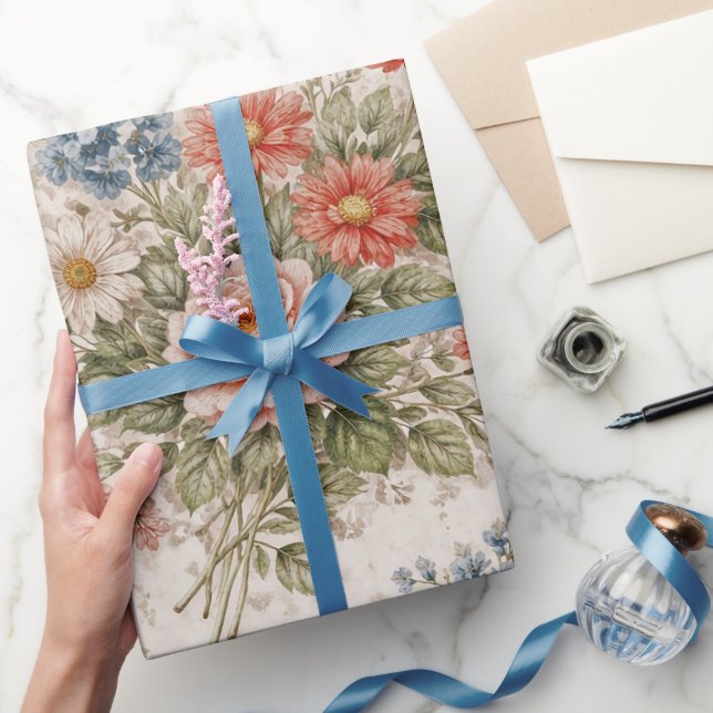 Floral Blush Garden Heirloom Pattern Presentpapper (Gifting)