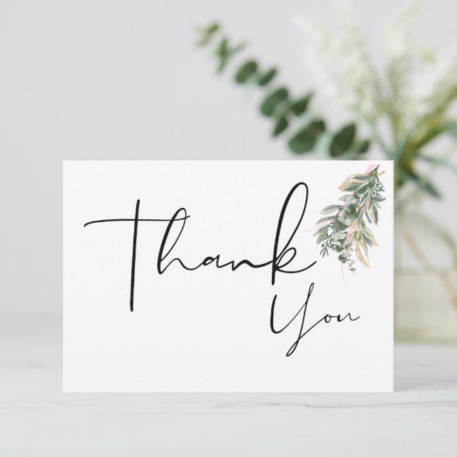 Floral Boho Thank You Cards Tack Kort (Stående Fram)