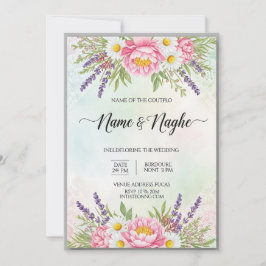 Floral Boho Wedding Invitation Inbjudningar