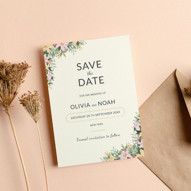Floral boho wedding save the date spara datumet (Skapare uppladdad)