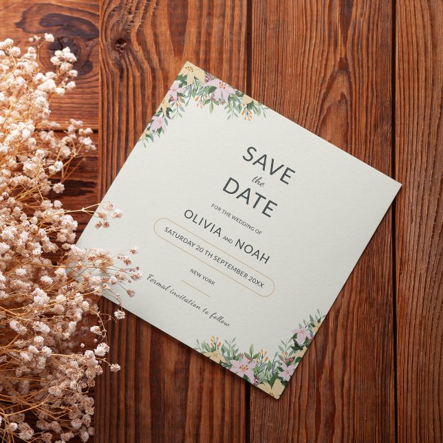 Floral boho wedding save the date spara datumet (Skapare uppladdad)