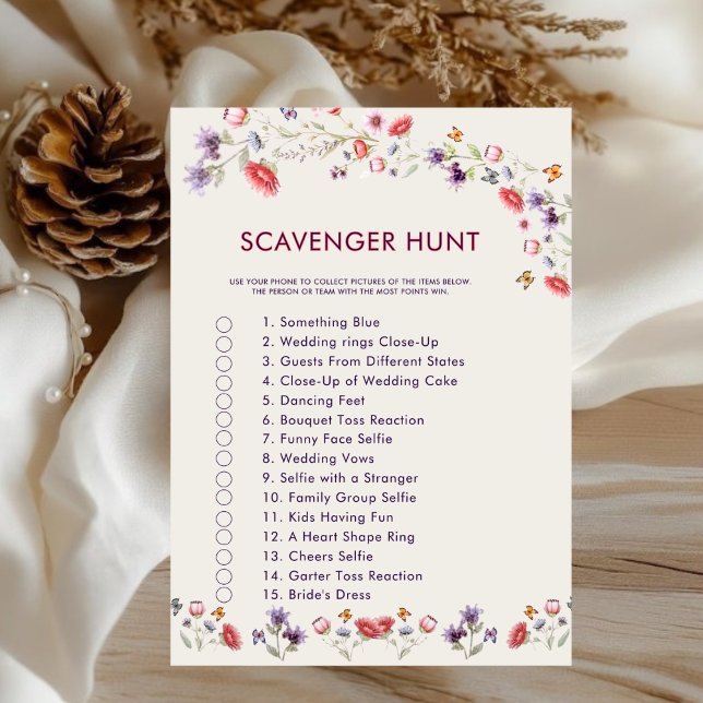 Floral Book Bridal Shower Scavenger Hunt Game  (Skapare uppladdad)