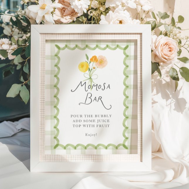 Floral Bouquet Baby Shower Momosa Bar Poster (Skapare uppladdad)