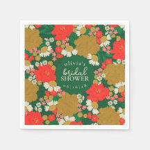 Floral Bouquet Bridal Shower Paper Plates