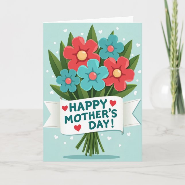 Floral Bouquet Celebration Card Kort (Framsida)