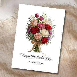 Floral Bouquet Mother’s Day Card for Best Mum Julkort
