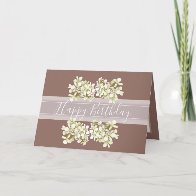 Floral Bouquet Orchid Flower Red Girl Birthday Kort (Framsida)