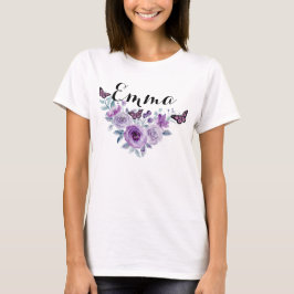 Floral bouquet purple garden t shirt