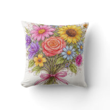 Floral Bouquet - Scribbled Style Art