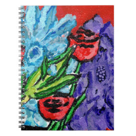 Floral Bouquet Spiral Photo Notebook Anteckningsbok