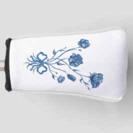 Floral Bouquet With Blue Bow Golf Head Cover