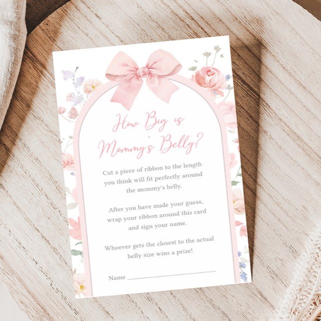 Floral Bow Baby in Bloom Shower How Big Is Game (Skapare uppladdad)
