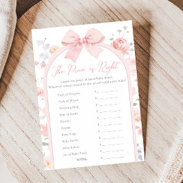 Floral Bow Baby in Bloom Shower Price Game