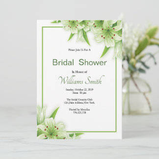 Floral Bridal Shower Invitation Card Template Inbjudningar