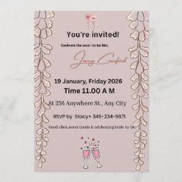 Floral Bridal Shower Invitation | Custom Name & De Inbjudningar