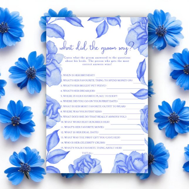 Floral Bridal shower What did the groom say  (Skapare uppladdad)