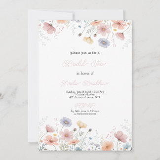 Floral Bridal Tea Invitation Spring Garden Party  Inbjudningar