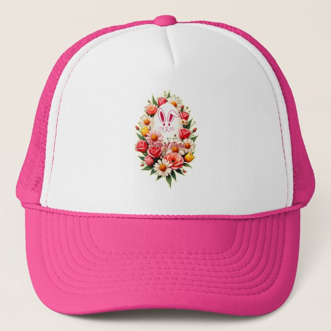 Floral Bunny – Spring Easter Illustration - boné Keps (Framsida)
