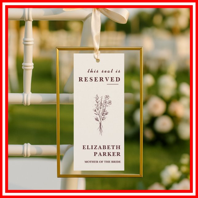 Floral Burgundy Reserved Seating Wedding Tag Inbjudningar (Skapare uppladdad)