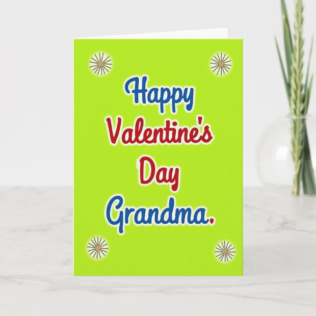 Floral Burst Grandma Card Kort (Framsida)