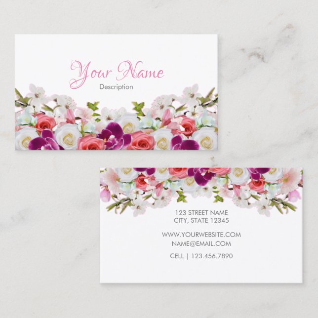 Floral Business Card - II Visitkort (Fram/baksida)